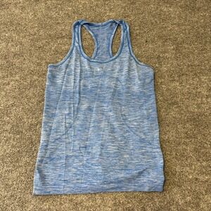 Lululemon Tank Top Womens Size 6 Blue Swiftly Tech Racerback Heathered Athletic